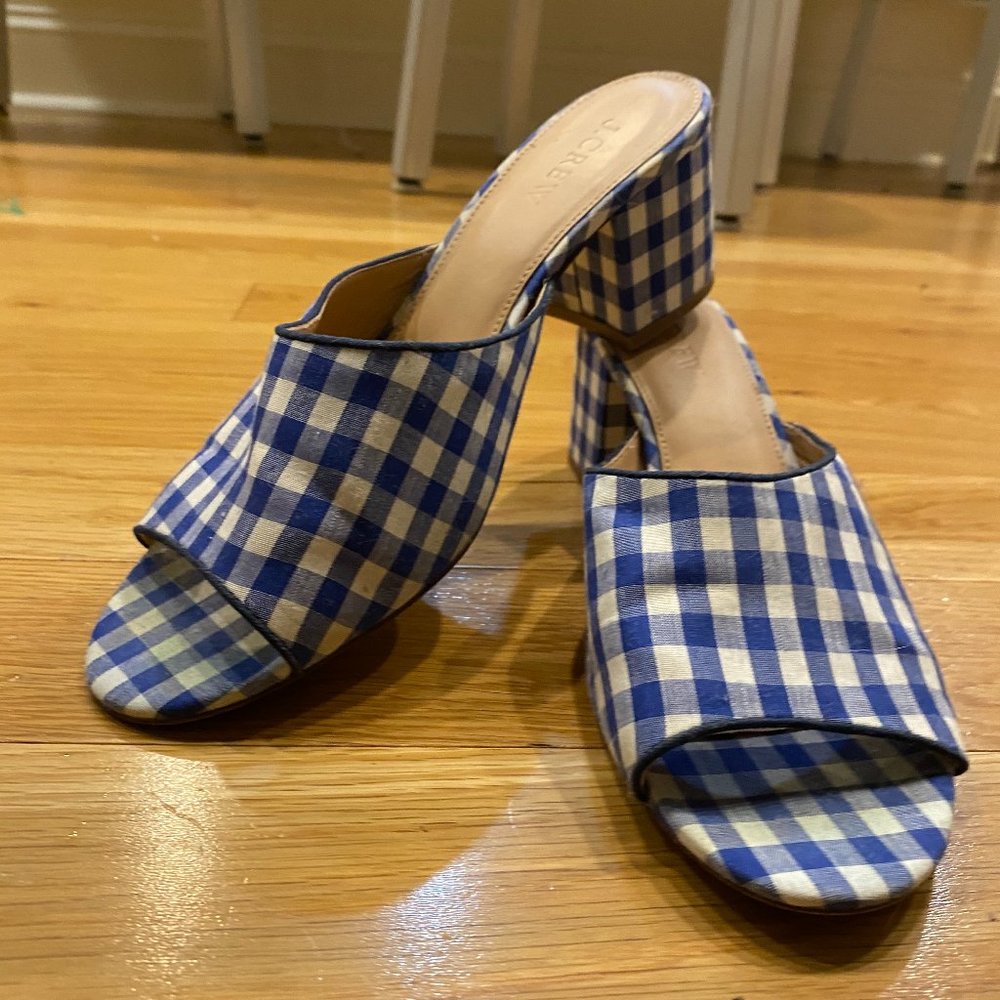 J. Crew Gingham Sandal Mule 9